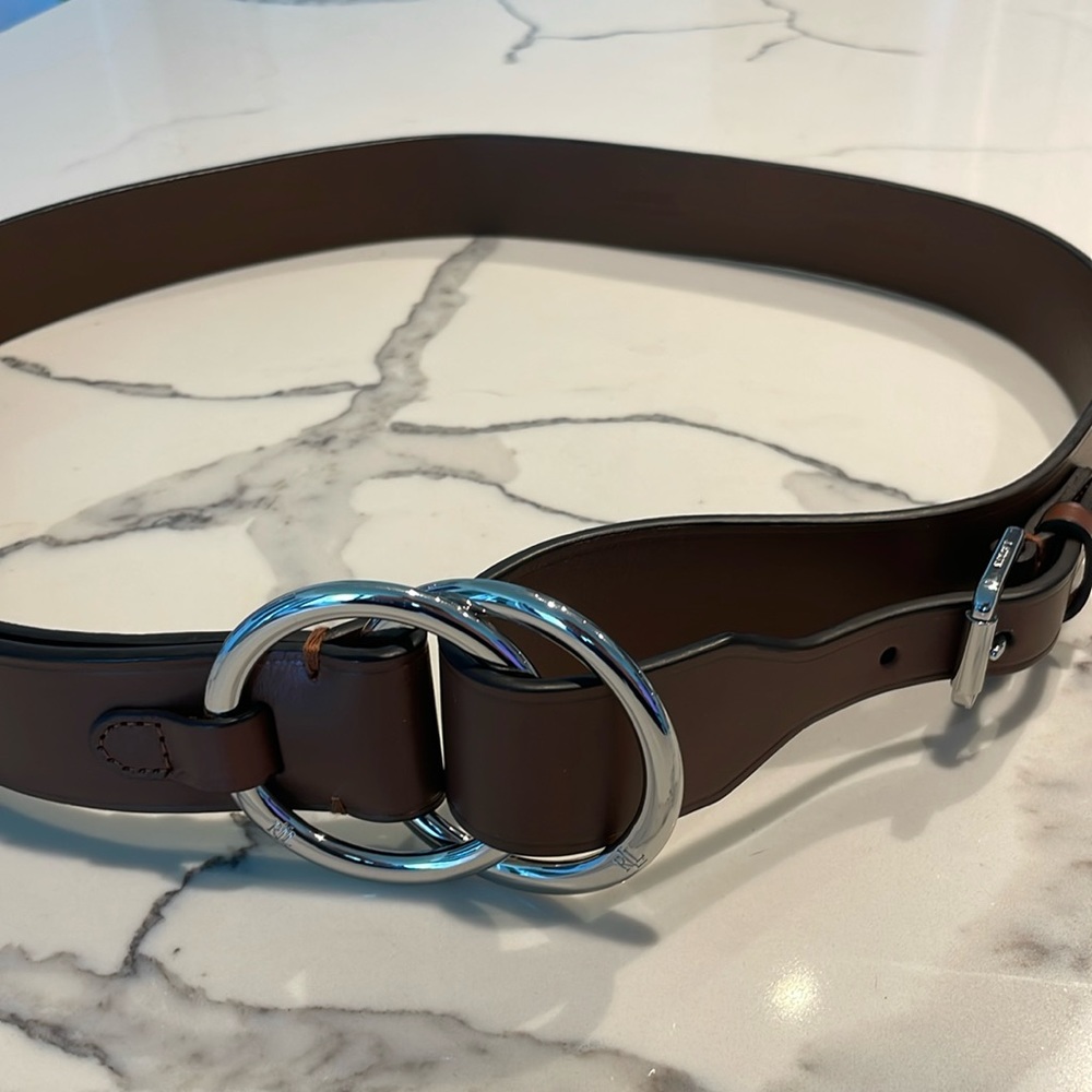 NWOT Ralph Lauren Brown Leather Belt XL